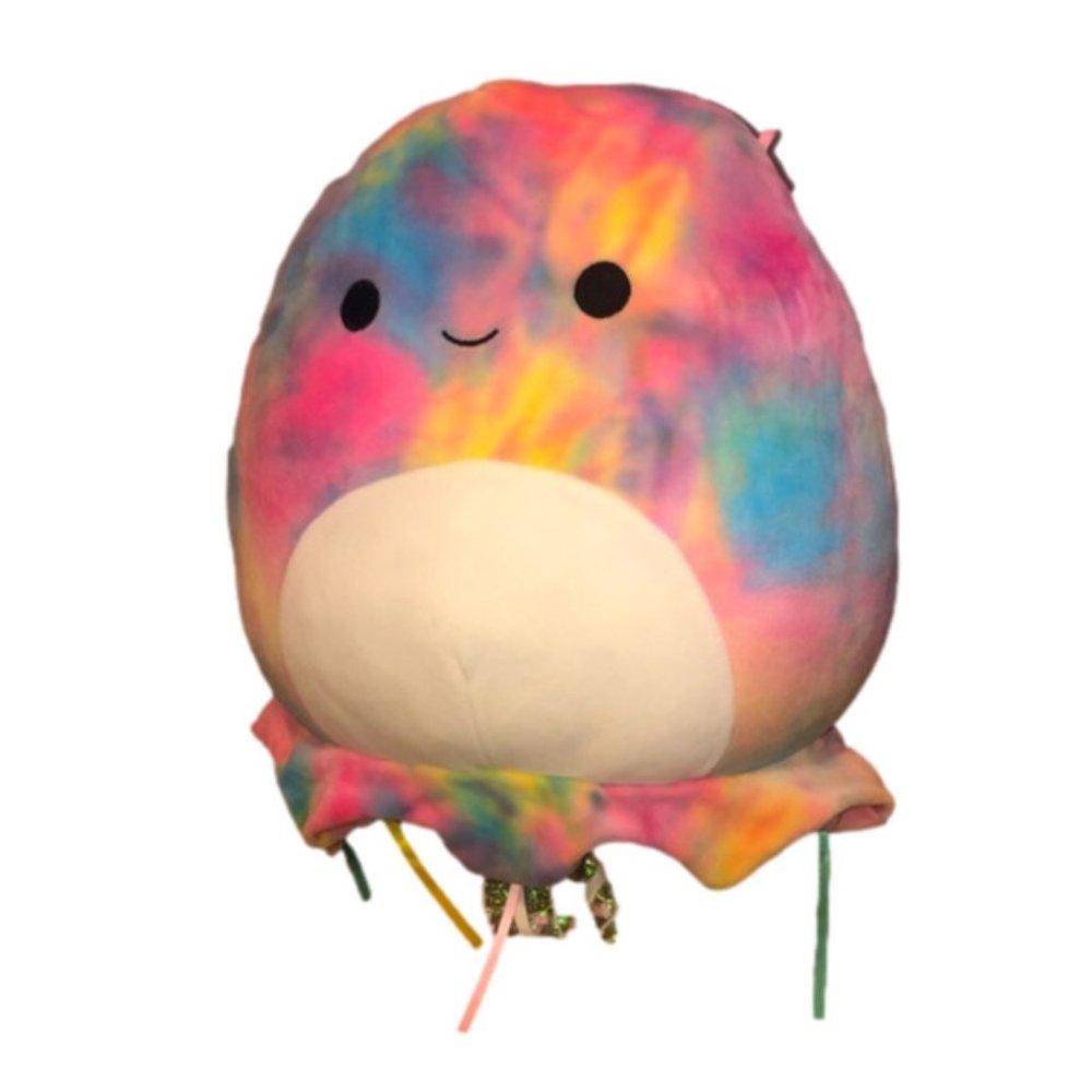 SQUISHMALLOWS Janet The Octopus Squid Rainbow Tie Dye 12” No Tags EUC